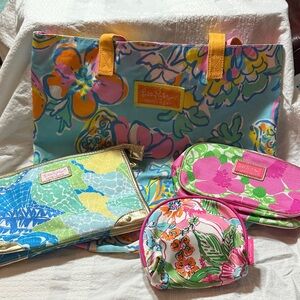 Lilly Pulitzer Colorful Floral Tote and Pouch Collection